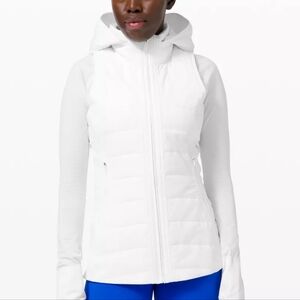 Lululemon White Another Mile Front Zip Hooded Vest Size 8